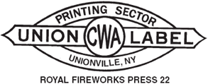 Union Label - printing sector - Royal Fireworks press 22